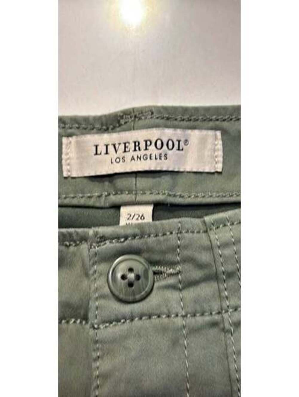 Liverpool Cargo Wide Leg Crop Pant- Martini Olive Style: LM5674L12 Size 2/26